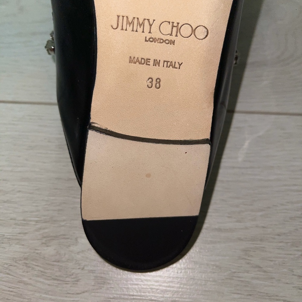 Jimmy Choo Embellished Patent Leather Flat Mules BRAND NEW - Picture 9 of 9